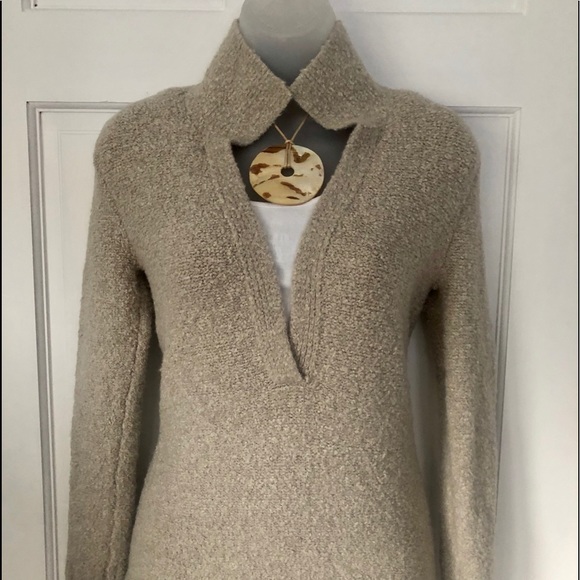Moda International Sweaters - Soft Boucle Sweater with V-Neck Collar